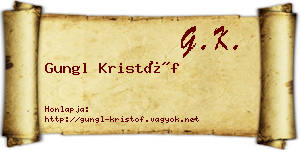 Gungl Kristóf névjegykártya
